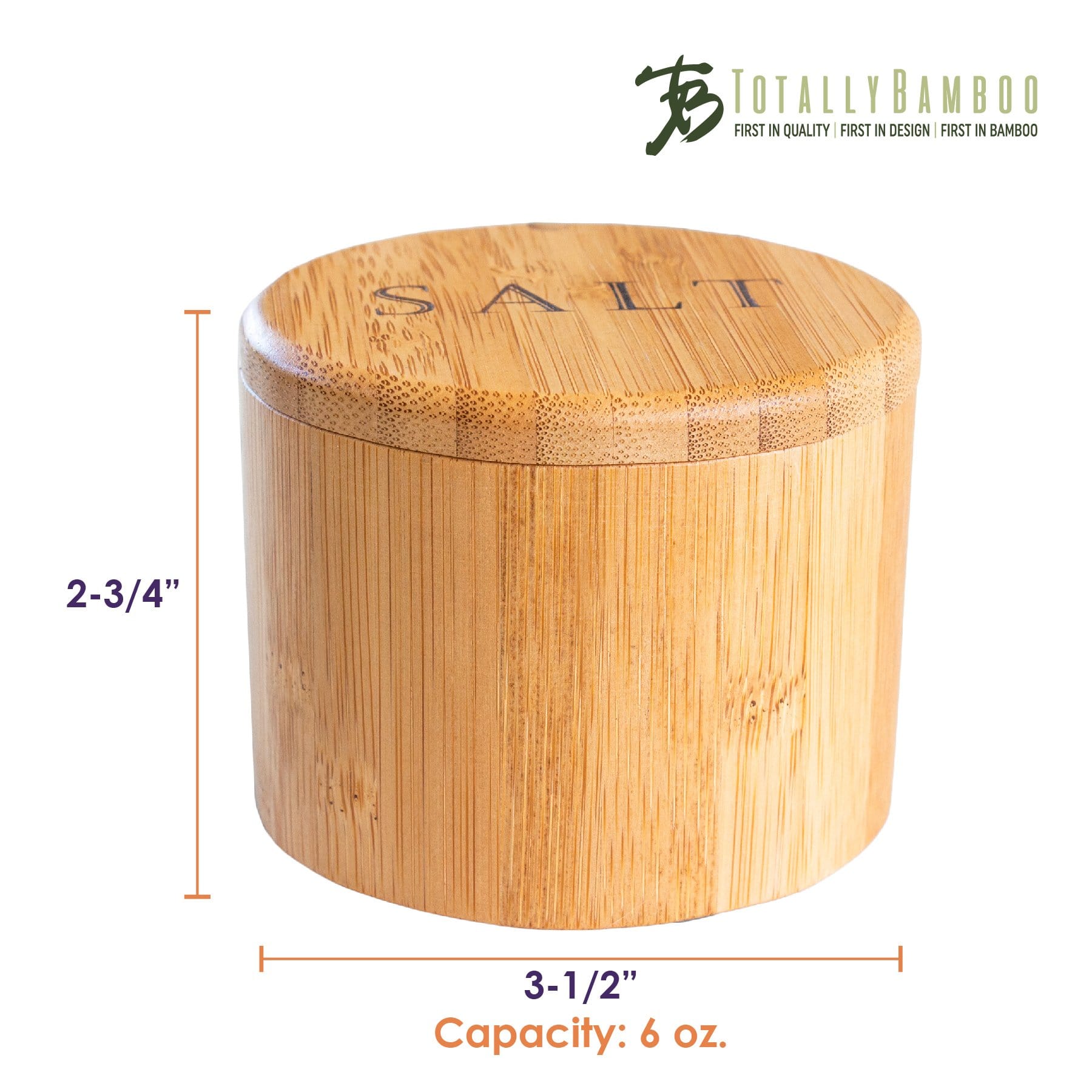 Totally Bamboo Salt Cellar with Magnetic Swivel Lid, Take Life with a  Grain of Salt 