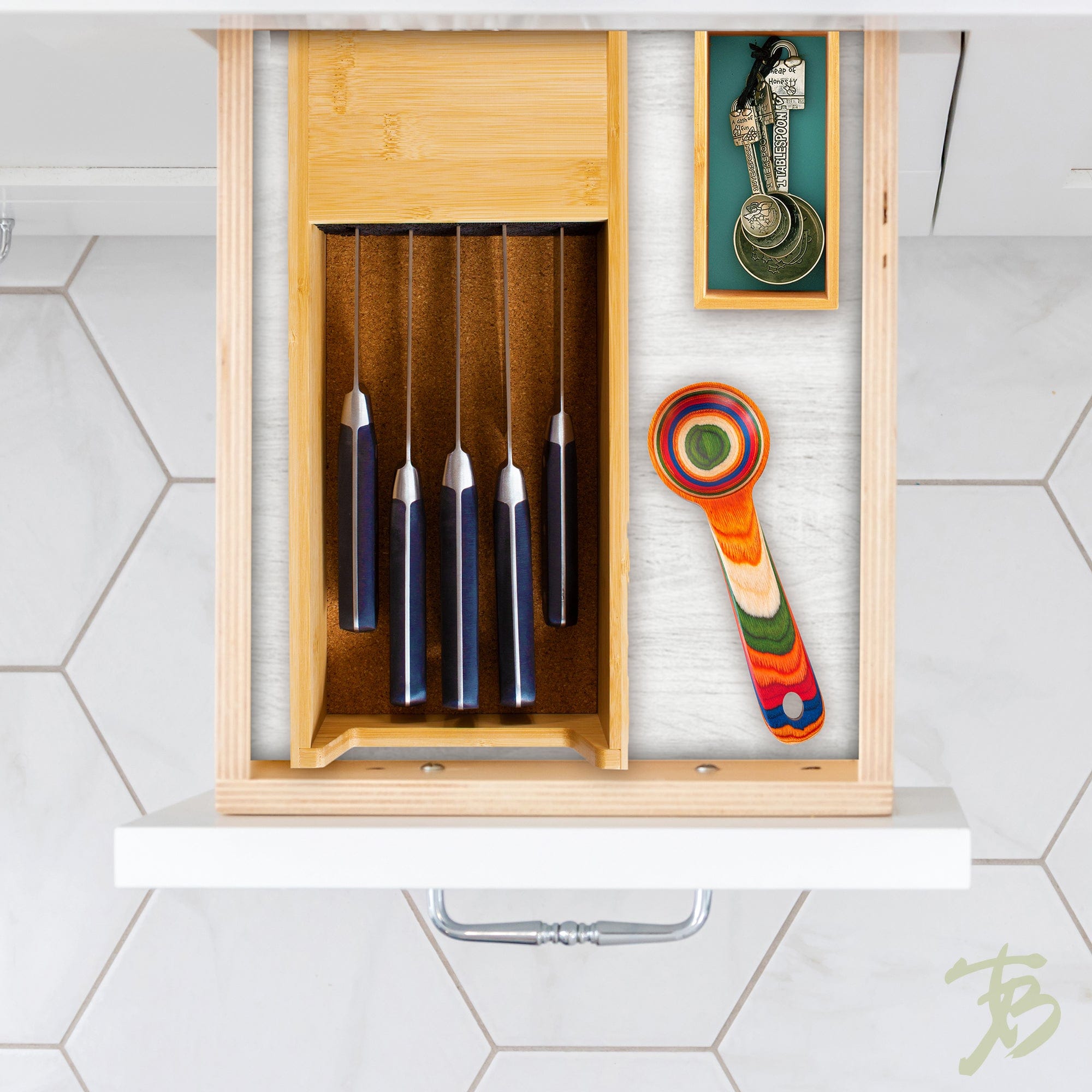 Totally Bamboo Universal Knife Caddy, Organizer and Holder for Drawer or Countertop