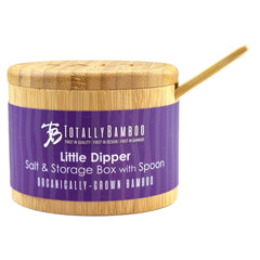 Totally Bamboo Little Dipper Salt Box with "Salt" Engraved on Lid