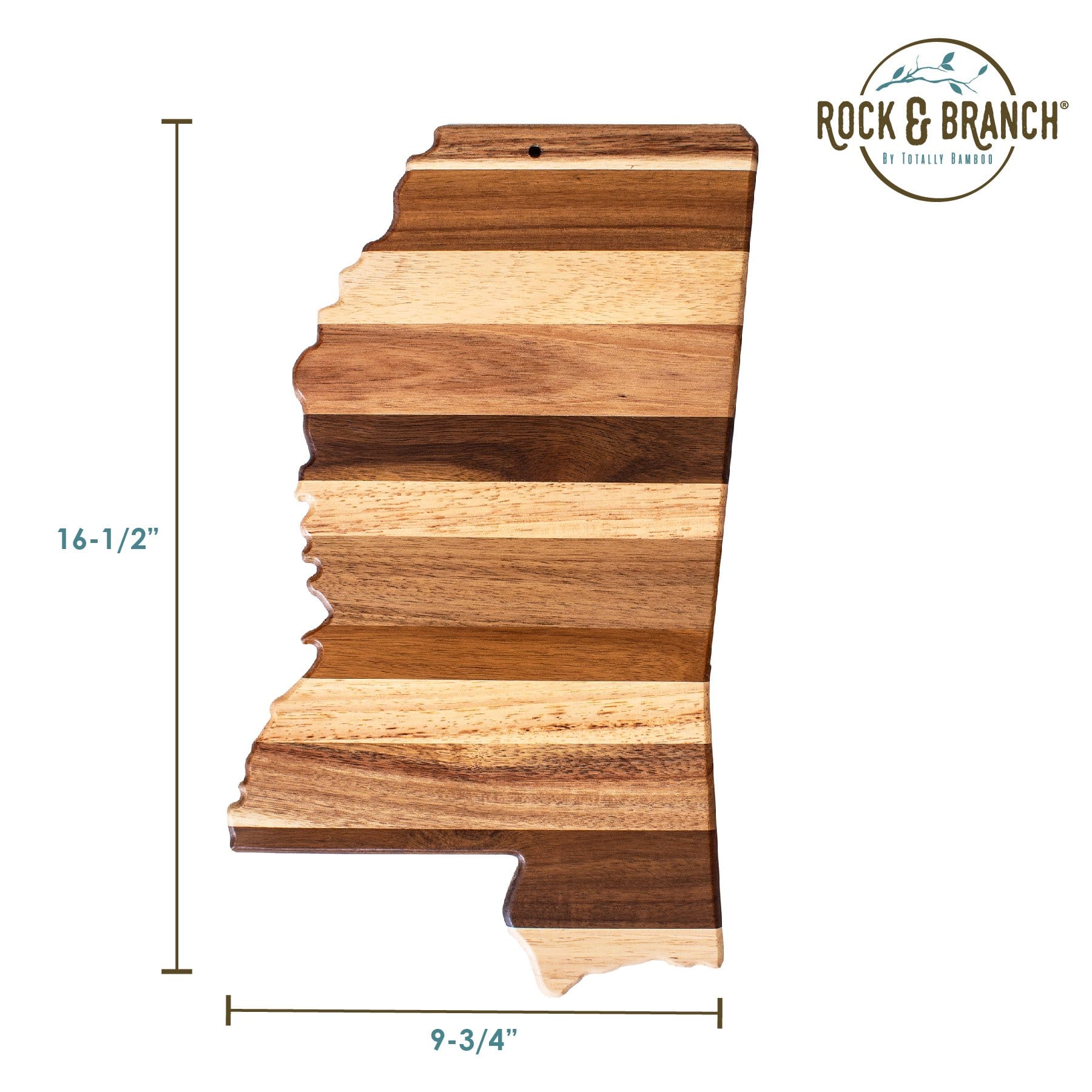 Totally Bamboo Rock & Branch® Shiplap Series Mississippi State Shaped Wood Serving and Cutting Board