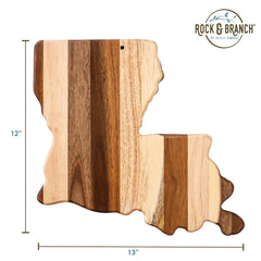 Totally Bamboo Rock & Branch® Shiplap Series Louisiana State Shaped Wood Serving and Cutting Board