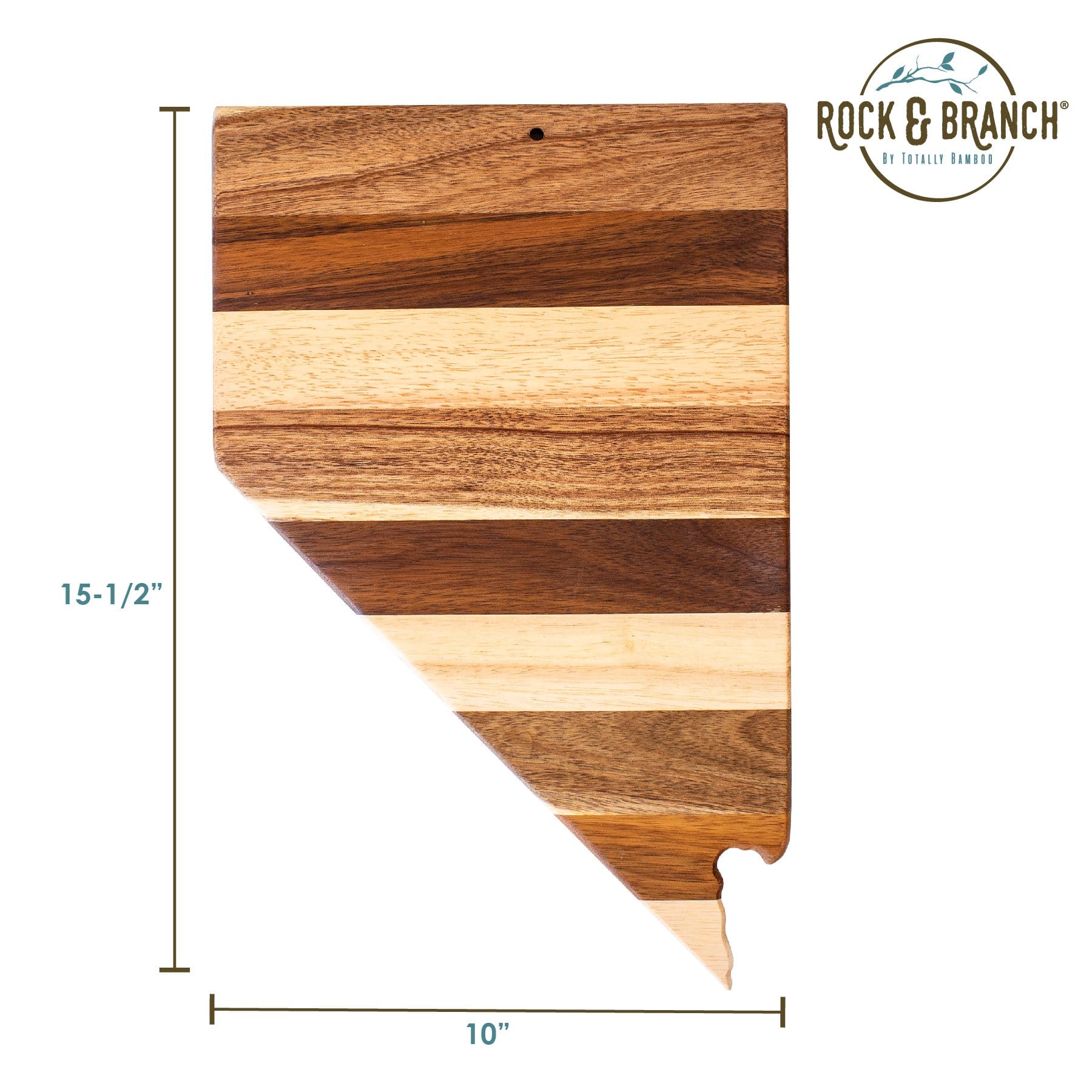Totally Bamboo Rock & Branch® Shiplap Series Nevada State Shaped Wood Serving and Cutting Board