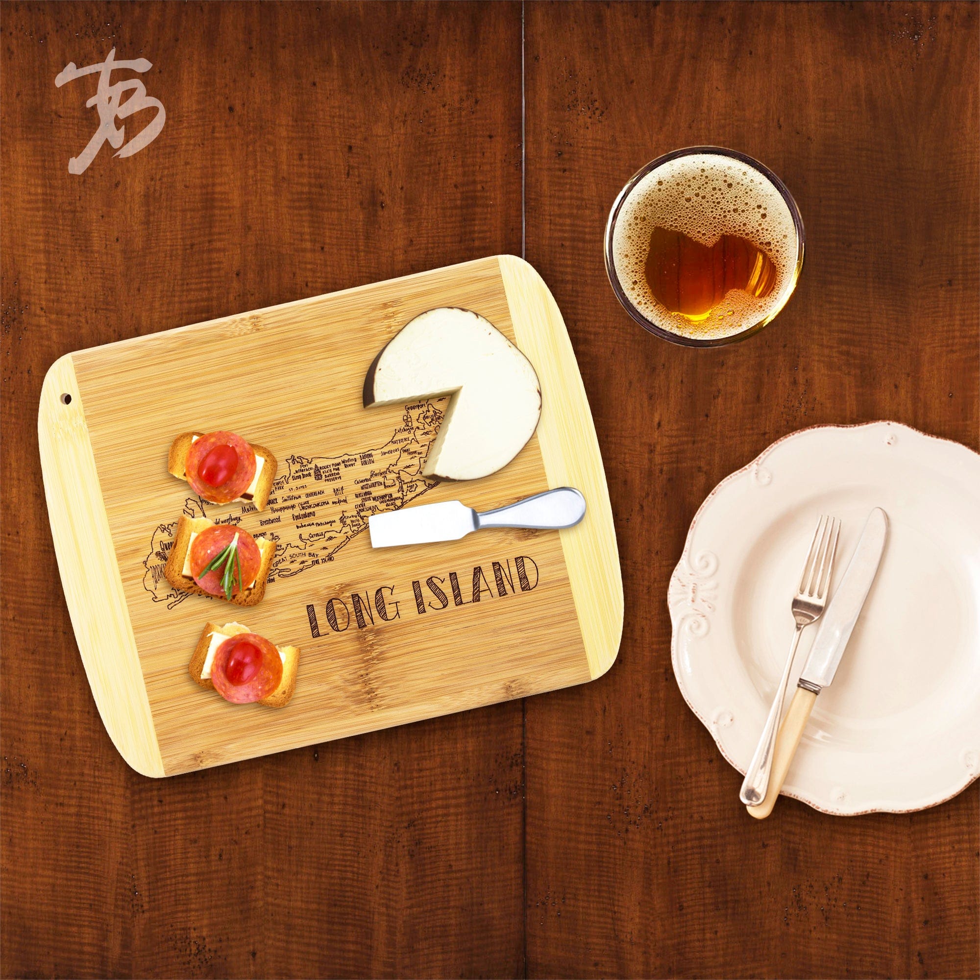 Totally Bamboo A Slice of Life Long Island Serving and Cutting Board, 11" x 8-3/4"