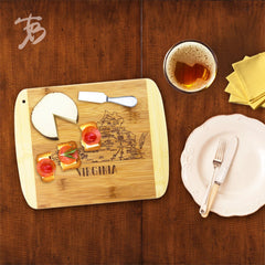 Totally Bamboo A Slice of Life Virginia Serving and Cutting Board, 11" x 8-3/4"