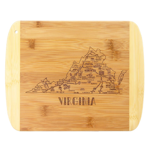 Totally Bamboo A Slice of Life Virginia Serving and Cutting Board, 11" x 8-3/4"