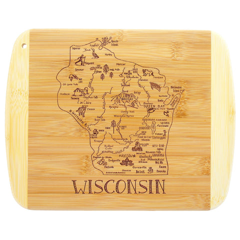 Totally Bamboo A Slice of Life Wisconsin Serving and Cutting Board, 11" x 8-3/4"