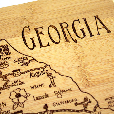 Totally Bamboo A Slice of Life Georgia Serving and Cutting Board, 11" x 8-3/4"