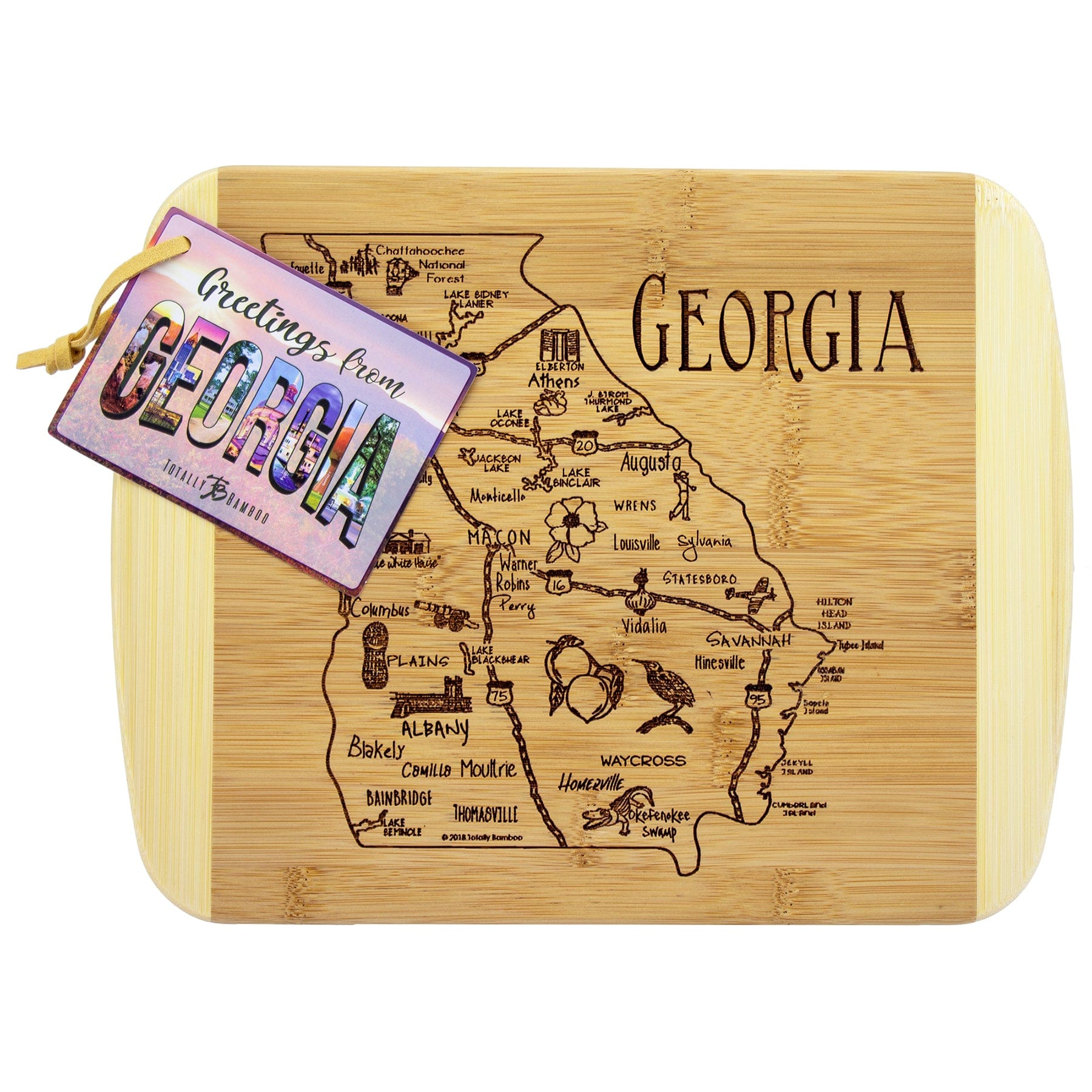Totally Bamboo A Slice of Life Georgia Serving and Cutting Board, 11" x 8-3/4"