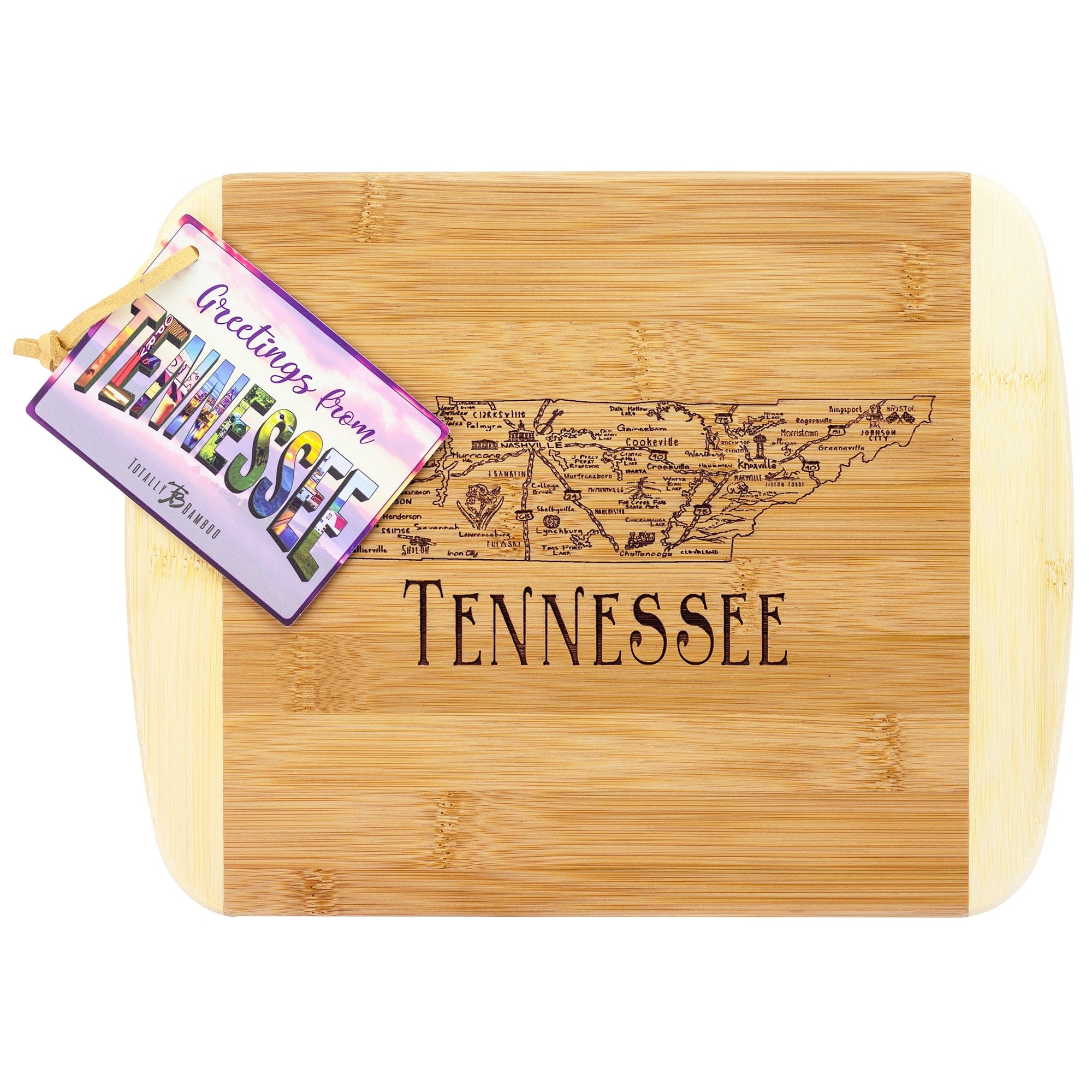 Totally Bamboo A Slice of Life Tennessee Serving and Cutting Board, 11" x 8-3/4"