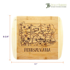 Totally Bamboo A Slice of Life Pennsylvania Serving and Cutting Board, 11" x 8-3/4"