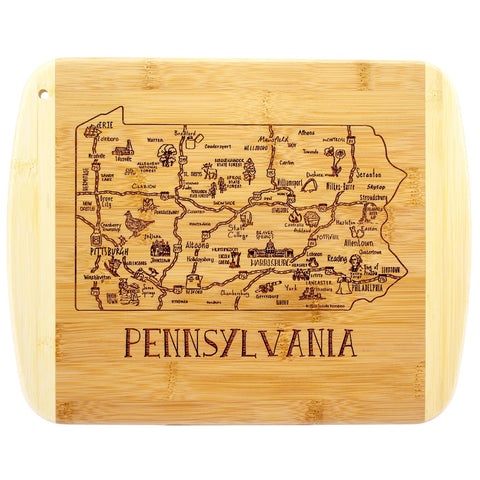 Totally Bamboo A Slice of Life Pennsylvania Serving and Cutting Board, 11" x 8-3/4"