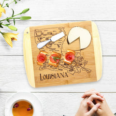Totally Bamboo A Slice of Life Louisiana Serving and Cutting Board, 11" x 8-3/4"