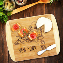 Totally Bamboo A Slice of Life New York Serving and Cutting Board, 11" x 8-3/4"