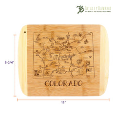 Totally Bamboo A Slice of Life Colorado Serving and Cutting Board, 11" x 8-3/4"