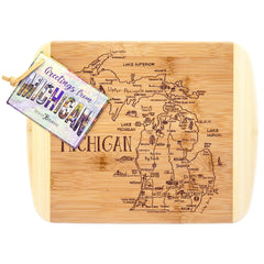 Totally Bamboo A Slice of Life Michigan Serving and Cutting Board, 11" x 8-3/4"