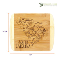 Totally Bamboo A Slice of Life South Carolina Serving and Cutting Board, 11" x 8-3/4"