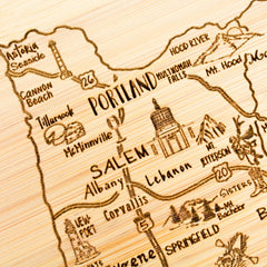 Totally Bamboo A Slice of Life Oregon Serving and Cutting Board, 11" x 8-3/4"