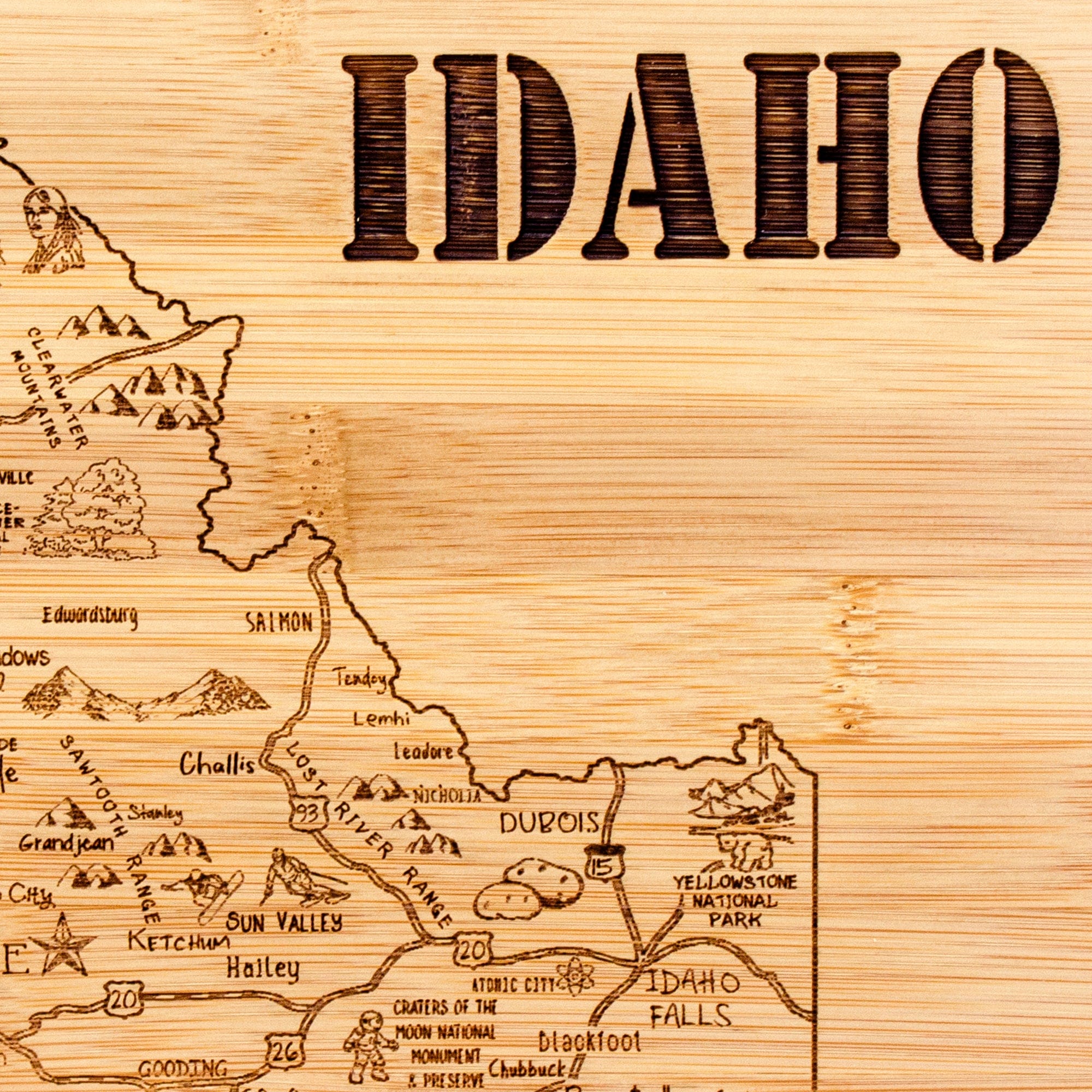 Totally Bamboo A Slice of Life Idaho Serving and Cutting Board, 11" x 8-3/4"