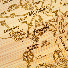 Totally Bamboo A Slice of Life Maryland Serving and Cutting Board, 11" x 8-3/4"
