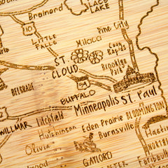 Totally Bamboo A Slice of Life Minnesota Serving and Cutting Board, 11" x 8-3/4"
