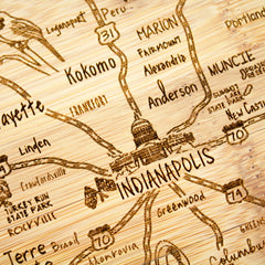 Totally Bamboo A Slice of Life Indiana Serving and Cutting Board, 11" x 8-3/4"