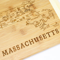 Totally Bamboo A Slice of Life Massachusetts Serving and Cutting Board, 11" x 8-3/4"
