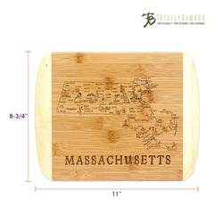 Totally Bamboo A Slice of Life Massachusetts Serving and Cutting Board, 11" x 8-3/4"