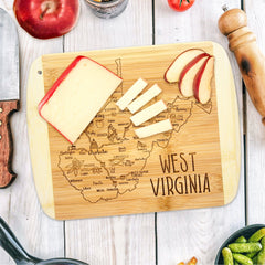 Totally Bamboo A Slice of Life West Virginia Serving and Cutting Board, 11" x 8-3/4"