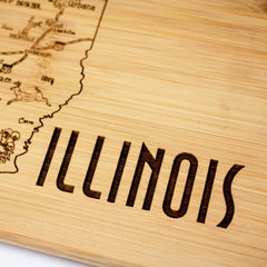 Totally Bamboo A Slice of Life Illinois Serving and Cutting Board, 11" x 8-3/4"