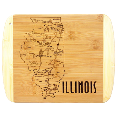 Totally Bamboo A Slice of Life Illinois Serving and Cutting Board, 11" x 8-3/4"