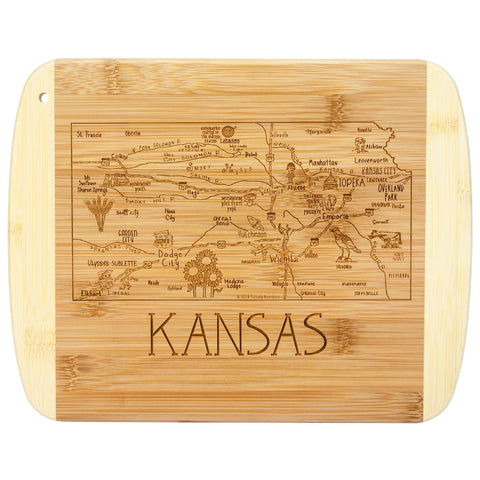 Totally Bamboo A Slice of Life Kansas Serving and Cutting Board, 11" x 8-3/4"