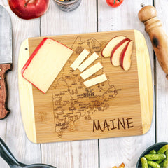 Totally Bamboo A Slice of Life Maine Serving and Cutting Board, 11" x 8-3/4"
