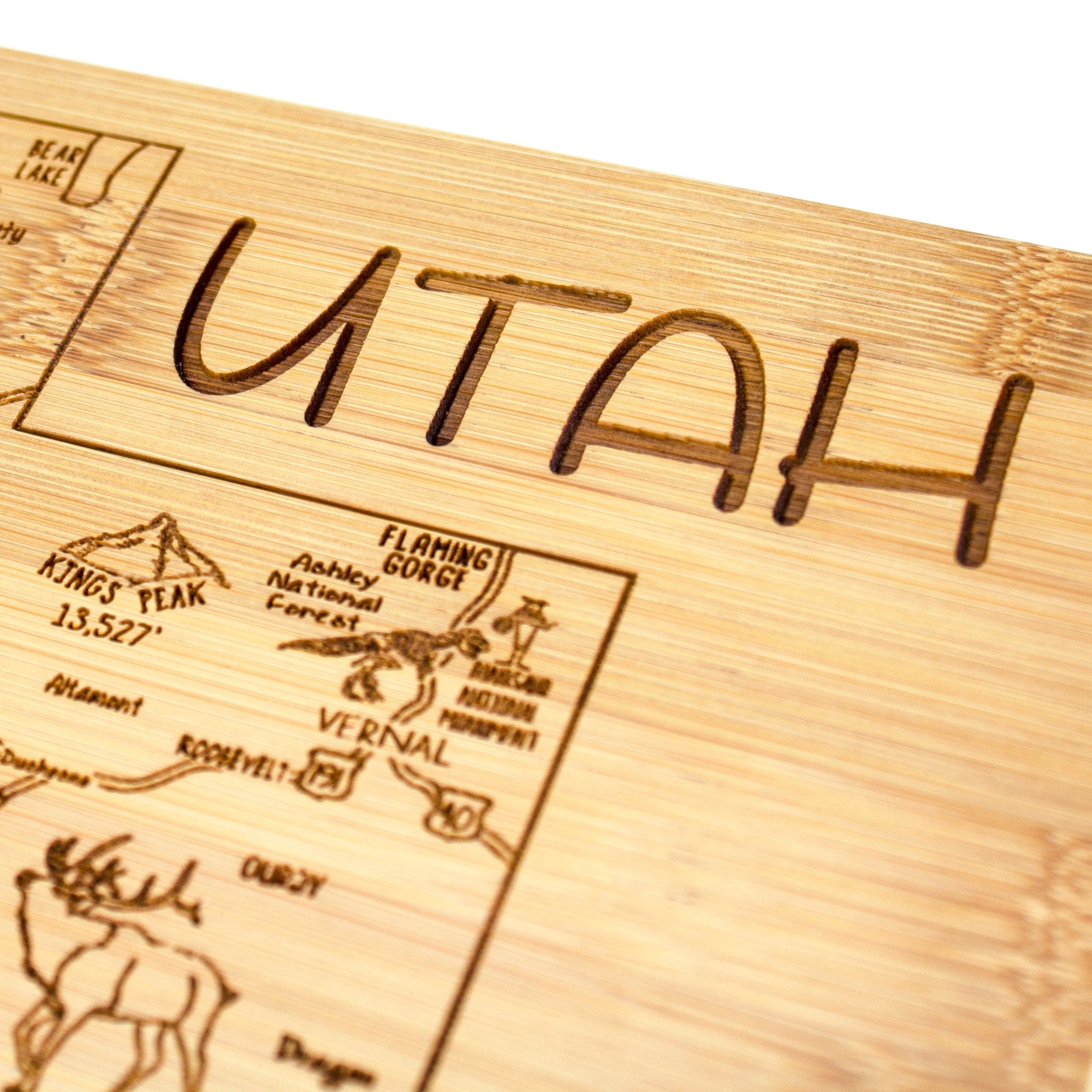 Totally Bamboo A Slice of Life Utah Serving and Cutting Board, 11" x 8-3/4"