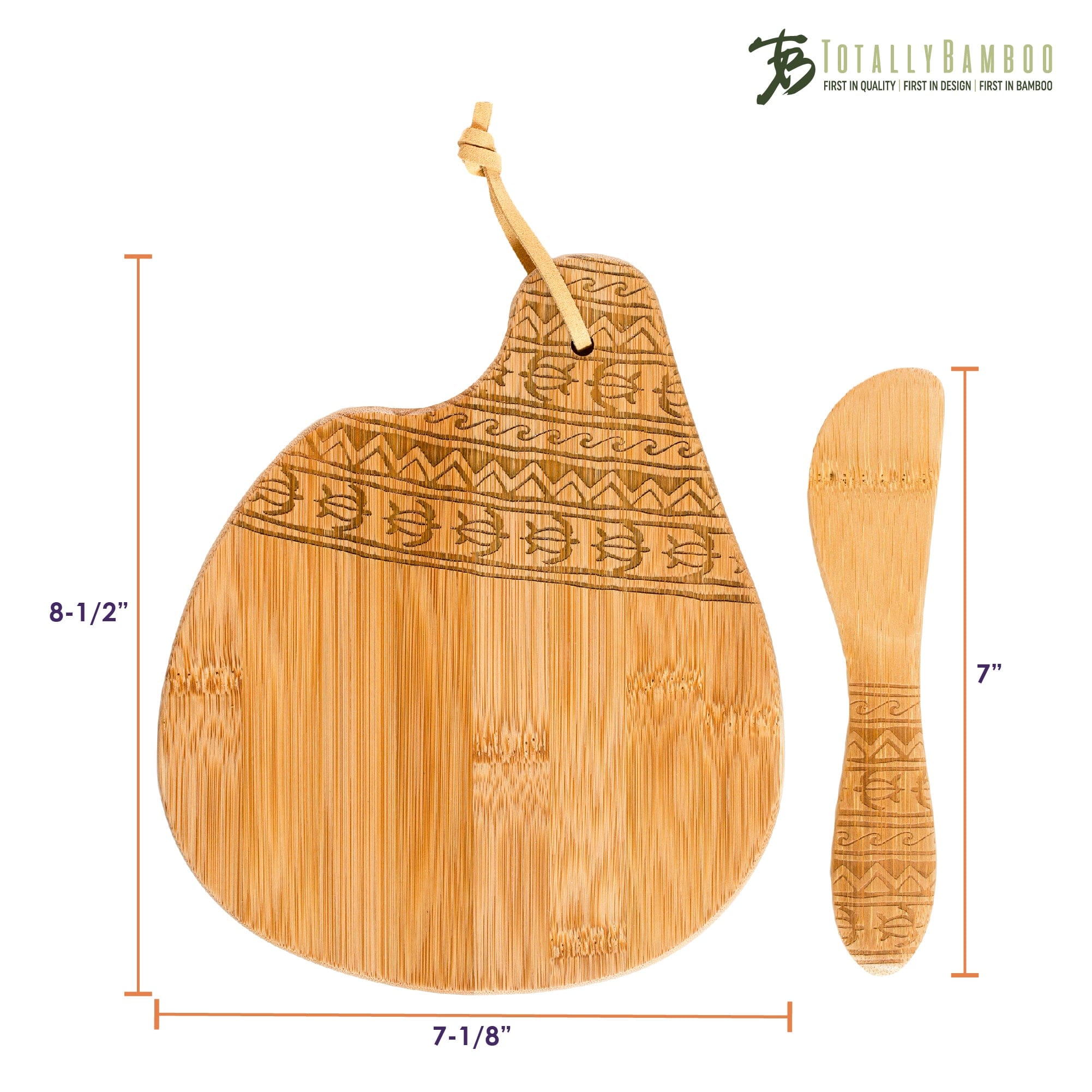 Totally Bamboo Surfboard Shaped Bamboo Wood Cutting Board and Charcuterie  Serving Board, 23 x 7-1/2