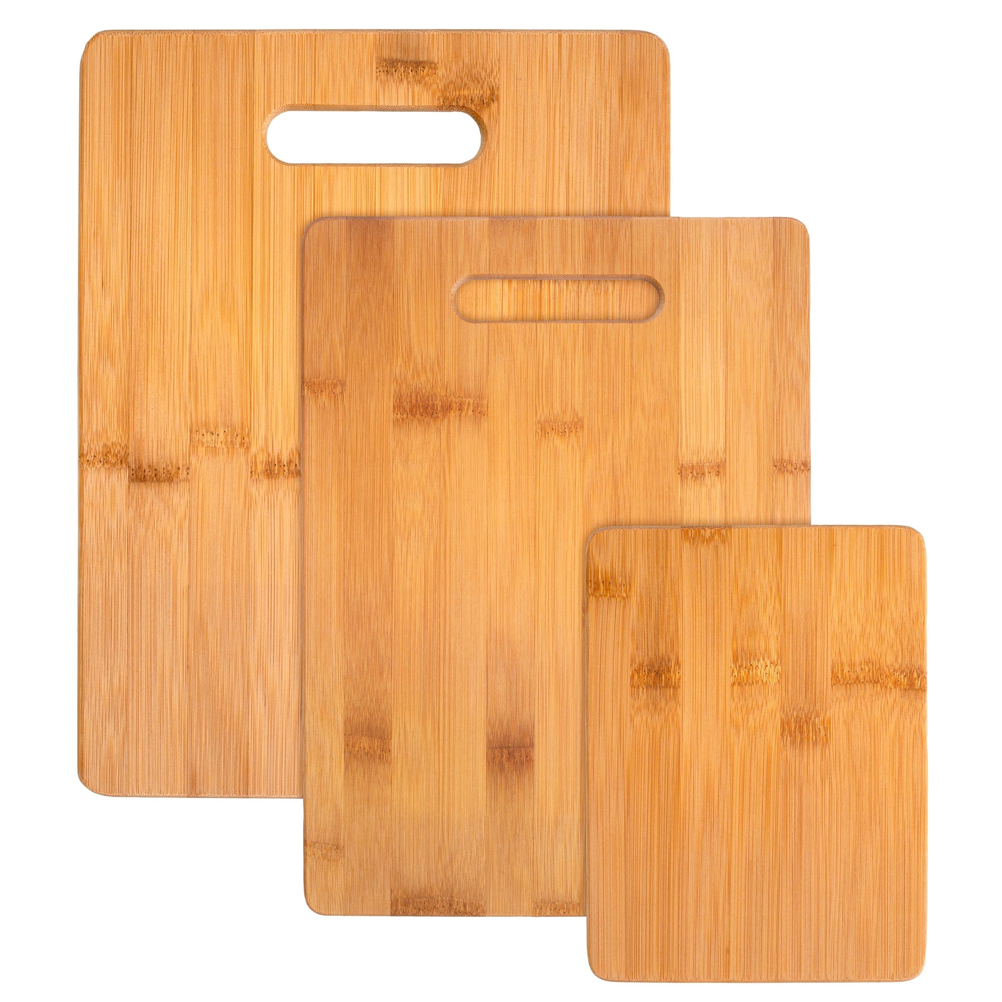 Totally Bamboo 3-Piece Bamboo Cutting Board Set, 13" x 9-1/2", 11" x 8-1/2" and 8" x 6"