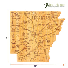 Totally Bamboo Destination Arkansas State Shaped Bamboo Serving and Cutting Board