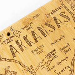 Totally Bamboo Destination Arkansas State Shaped Bamboo Serving and Cutting Board