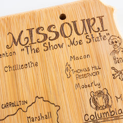 Totally Bamboo Destination Missouri State Shaped Bamboo Serving and Cutting Board