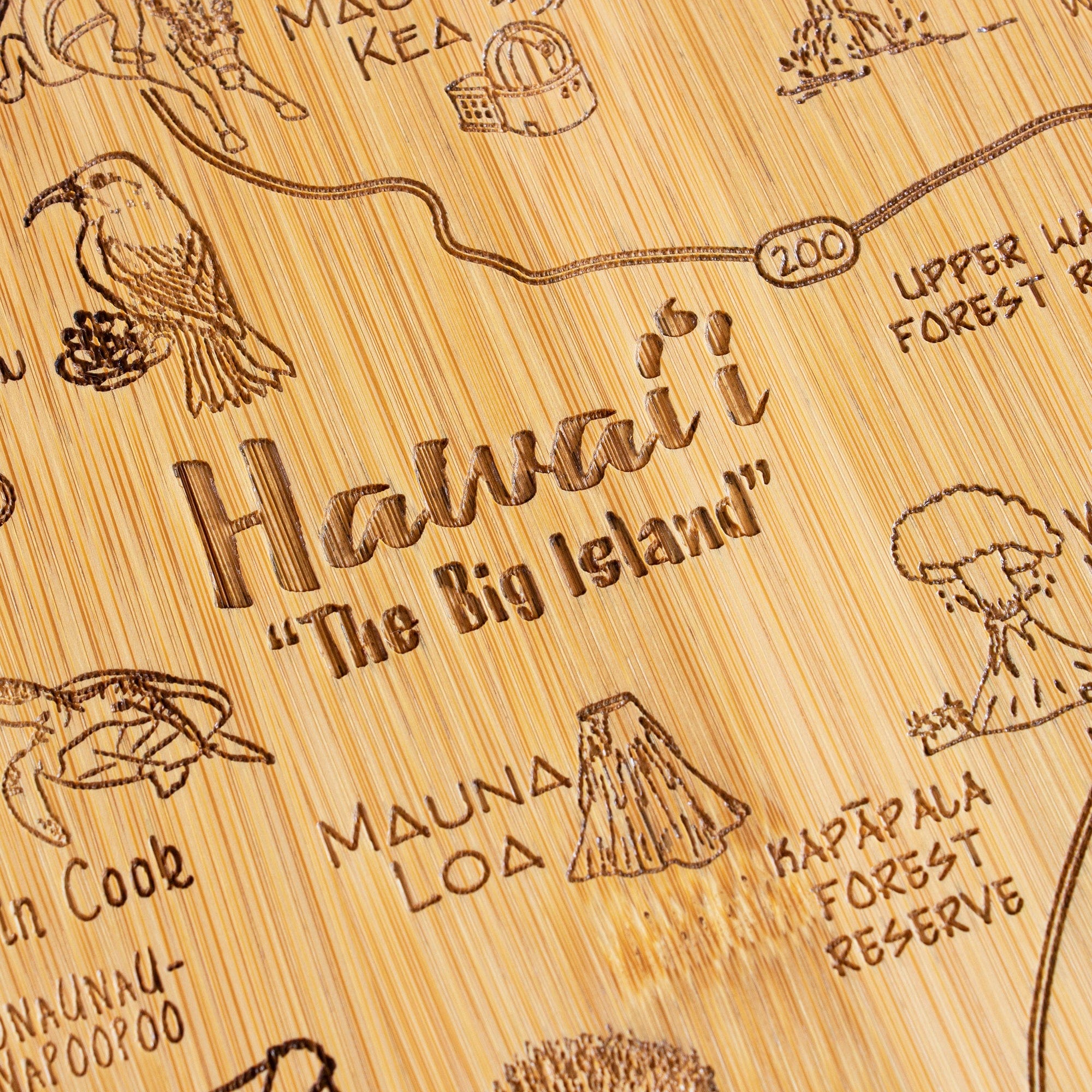 Maui Map Large Bamboo Cutting Board 