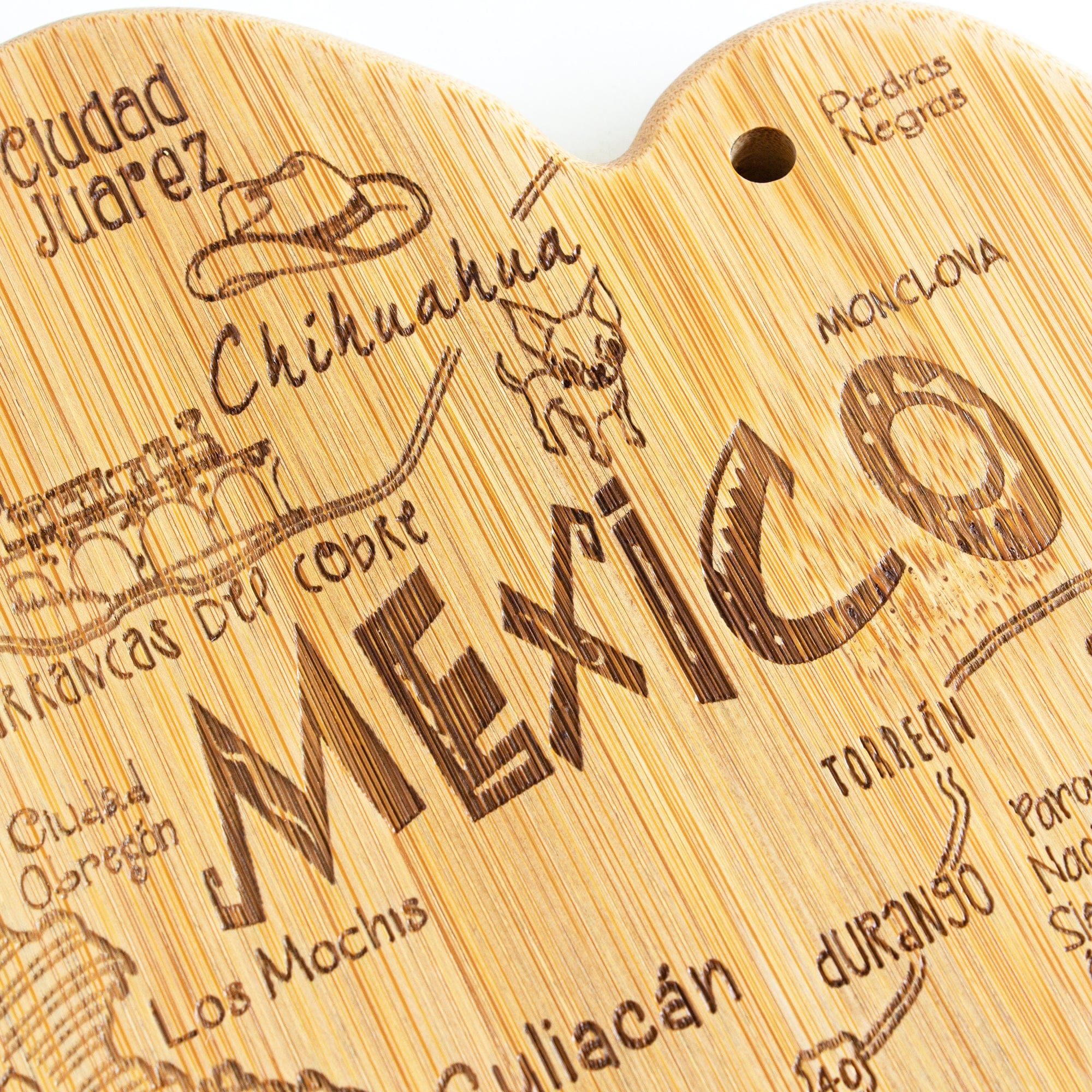 Totally Bamboo Destination Mexico Shaped Bamboo Serving and Cutting Board