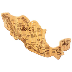 Totally Bamboo Destination Mexico Shaped Bamboo Serving and Cutting Board