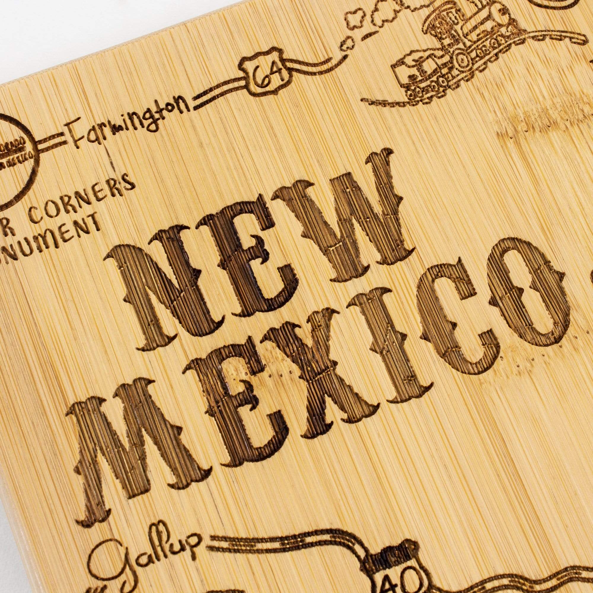 Totally Bamboo Destination New Mexico State Shaped Bamboo Serving and Cutting Board