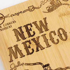 Totally Bamboo Destination New Mexico State Shaped Bamboo Serving and Cutting Board