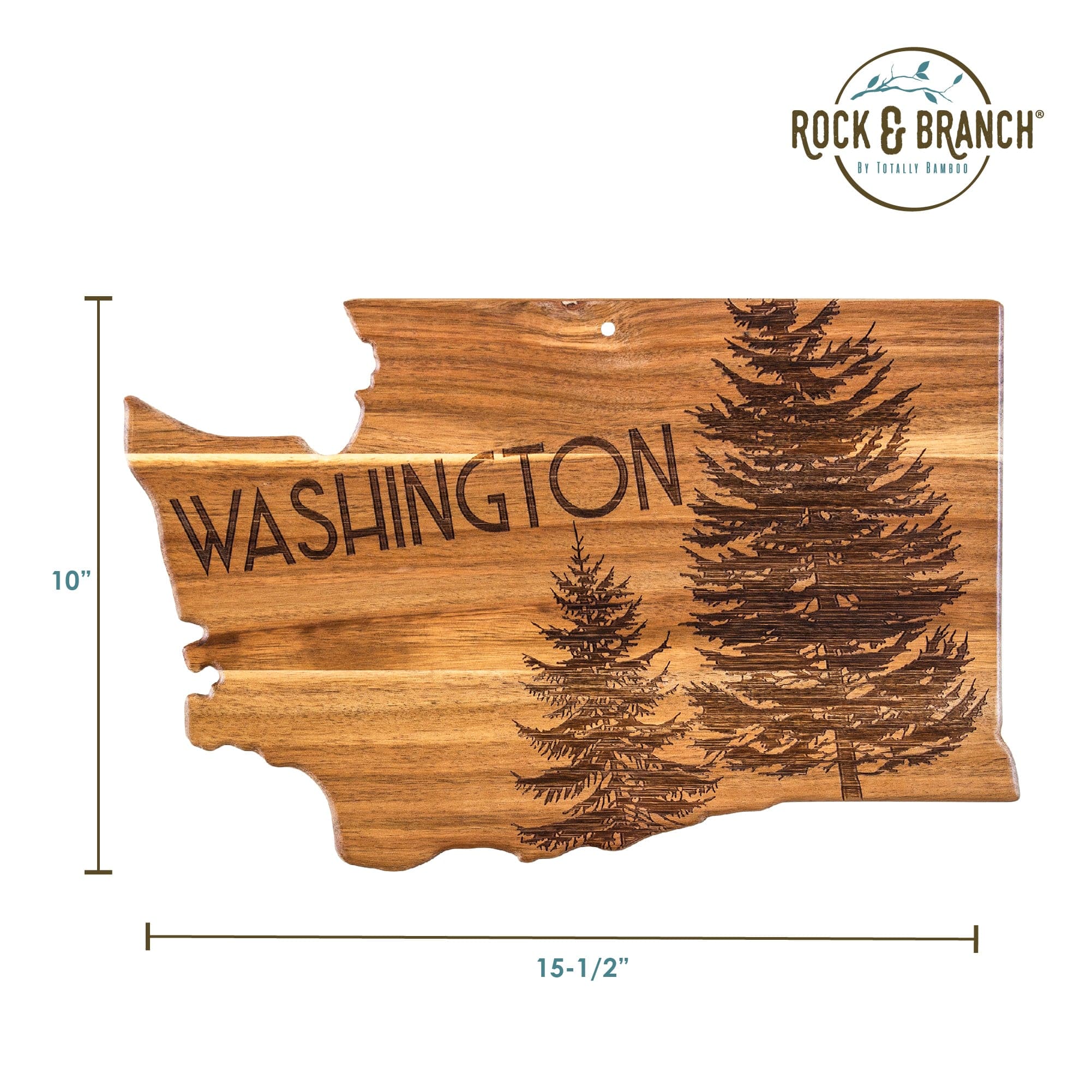 Totally Bamboo Rock & Branch® Origins Series Washington State Shaped Cutting & Serving Board
