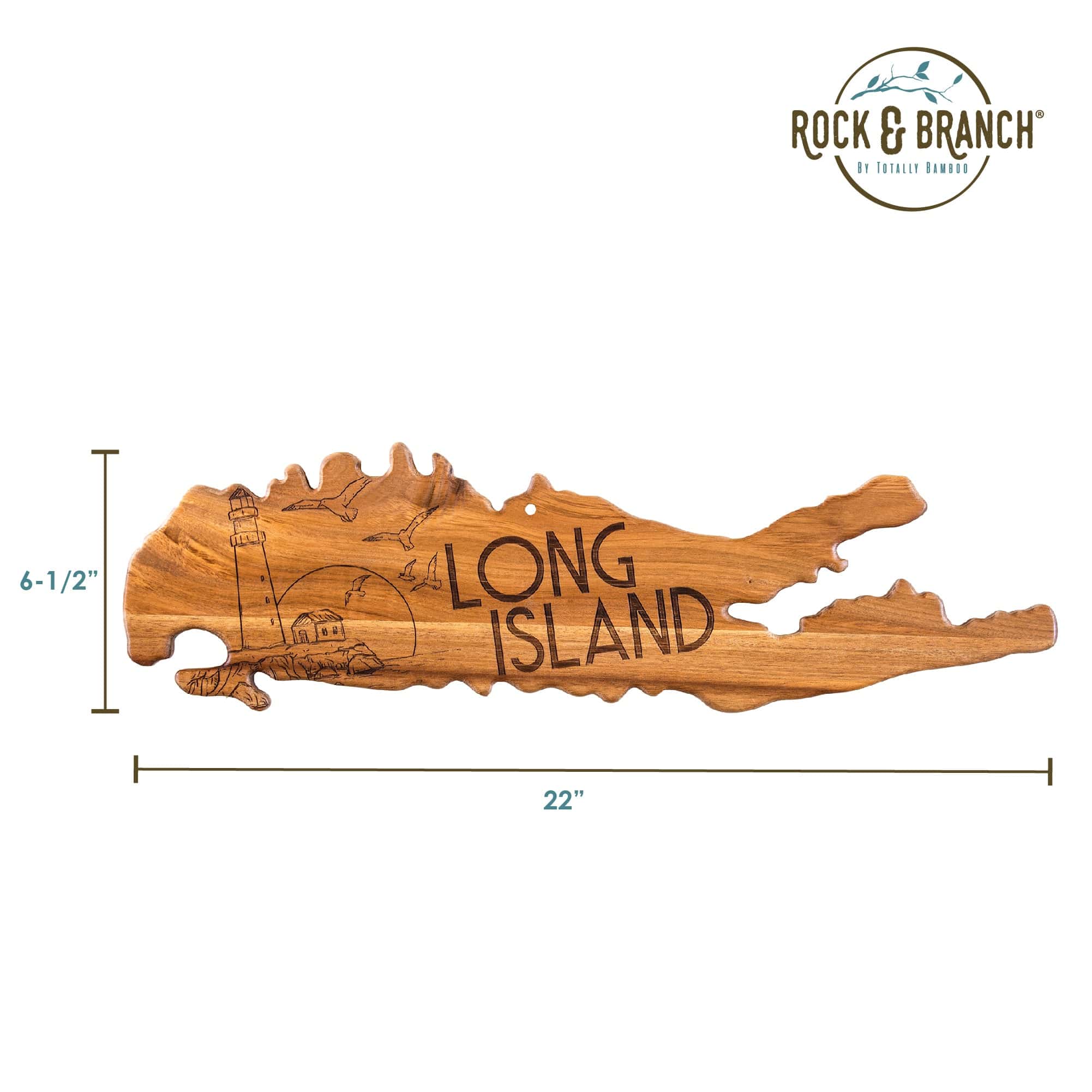 Totally Bamboo Rock & Branch® Origins Series Long Island Shaped Cutting & Serving Board