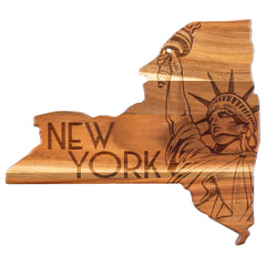 Totally Bamboo Rock & Branch® Origins Series New York State Shaped Cutting & Serving Board