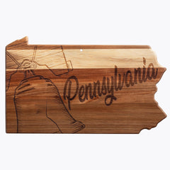 Totally Bamboo Rock & Branch® Origins Series Pennsylvania State Shaped Cutting & Serving Board