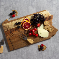 Totally Bamboo Rock & Branch® Origins Series Pennsylvania State Shaped Cutting & Serving Board