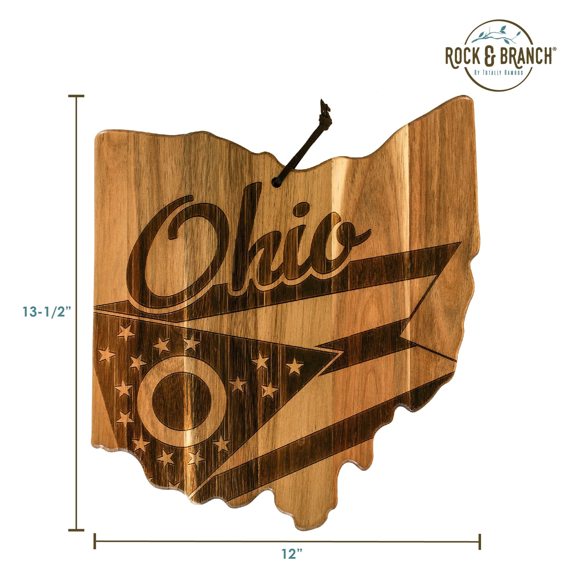 Totally Bamboo Rock & Branch® Origins Series Ohio State Shaped Cutting & Serving Board