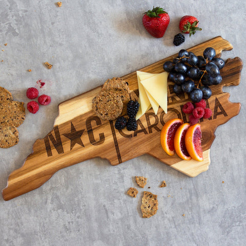 Totally Bamboo Rock & Branch® Origins Series North Carolina State Shaped Cutting & Serving Board